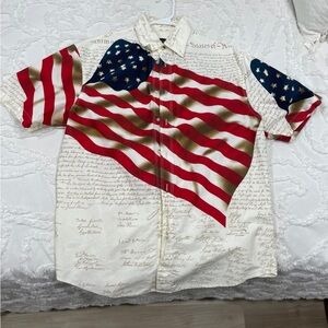 American Flag USA Button-Up Shirt